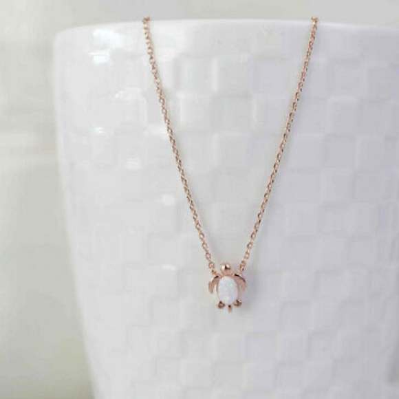 3/$30 NEW! Dainty Sea Turtle Opal Pendant Necklace Gold - Picture 6 of 11